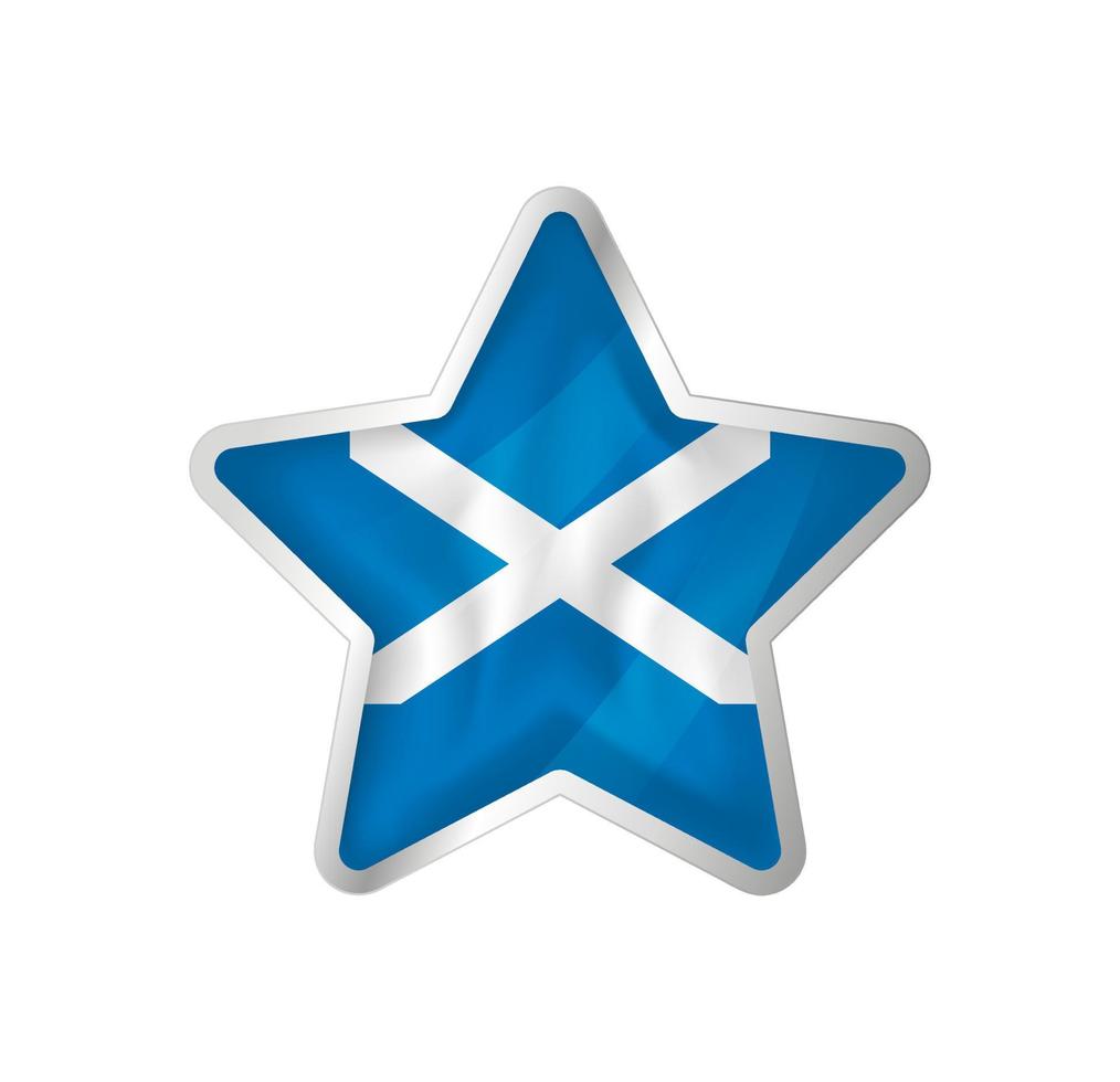 Schottland-Flagge im Stern. Knopfstern und Flaggenvorlage. einfache Bearbeitung und Vektor in Gruppen. Nationalflaggenvektorillustration auf weißem Hintergrund.