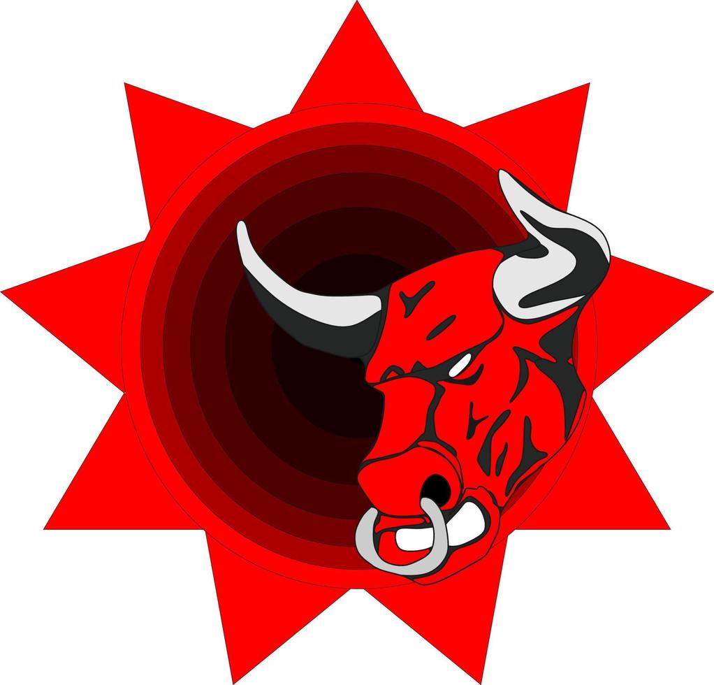 logotyp bild av en blanda av röd tjur och stjärna vektor