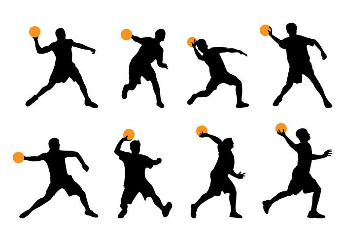 Silhouette des Dodgeball-Spielers vektor