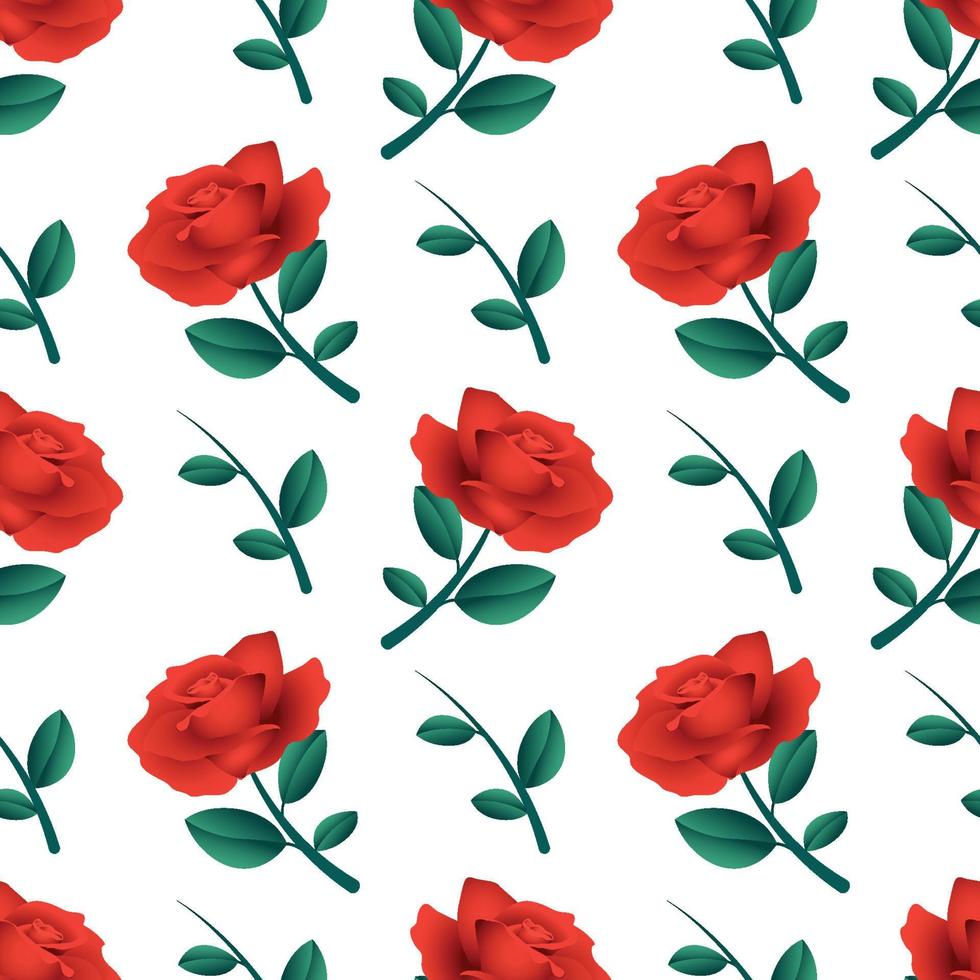 schöne rote Rose Blume Musterdesign Vektorgrafik vektor