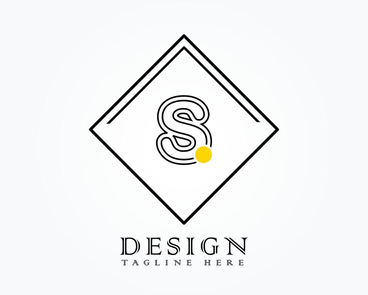 logotyp design mall med brev s av de alfabet i en låda med gul avrundad märken vektor