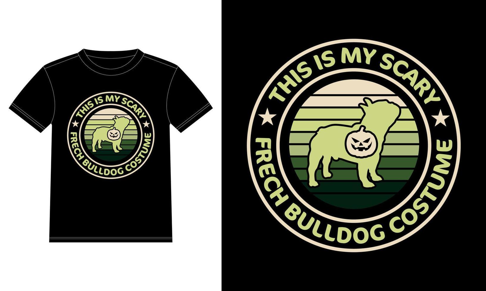 dieses ist mein lustiger Halloween-T - Shirt des beängstigenden Kostüms der französischen Bulldogge vektor