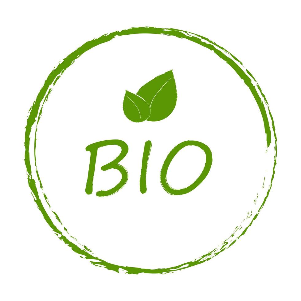 eko, bio, organisk och naturlig Produkter runda klistermärke, märka, ram, bricka och logotyp. uppsättning av eco vänlig grön märken design. vektor