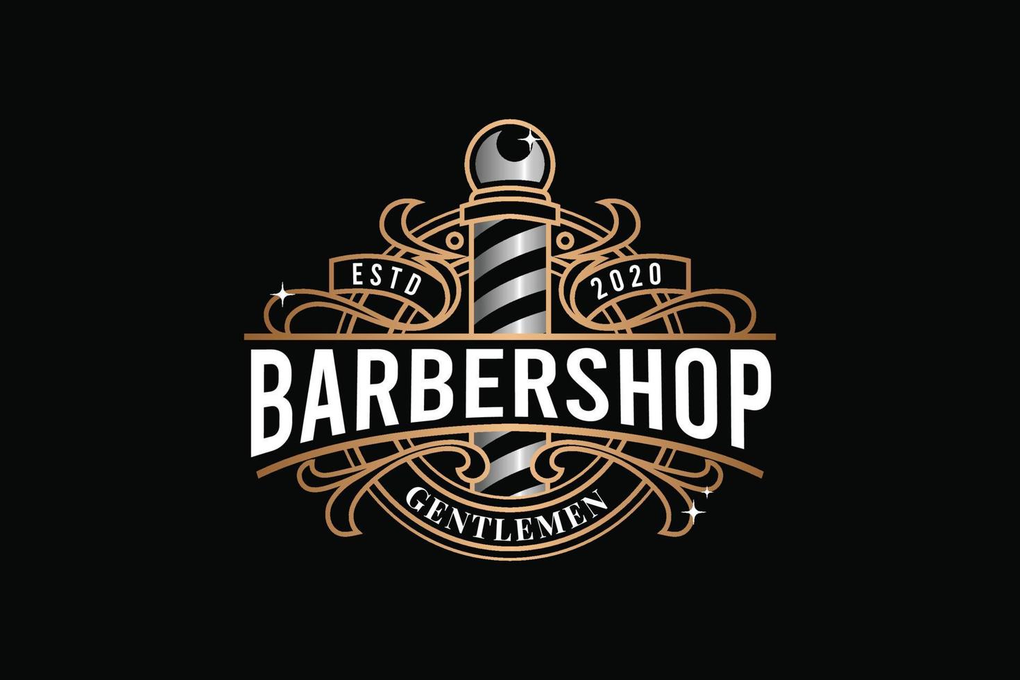 Barbershop Gentlemen elegante Gold-Logo-Vorlage vektor