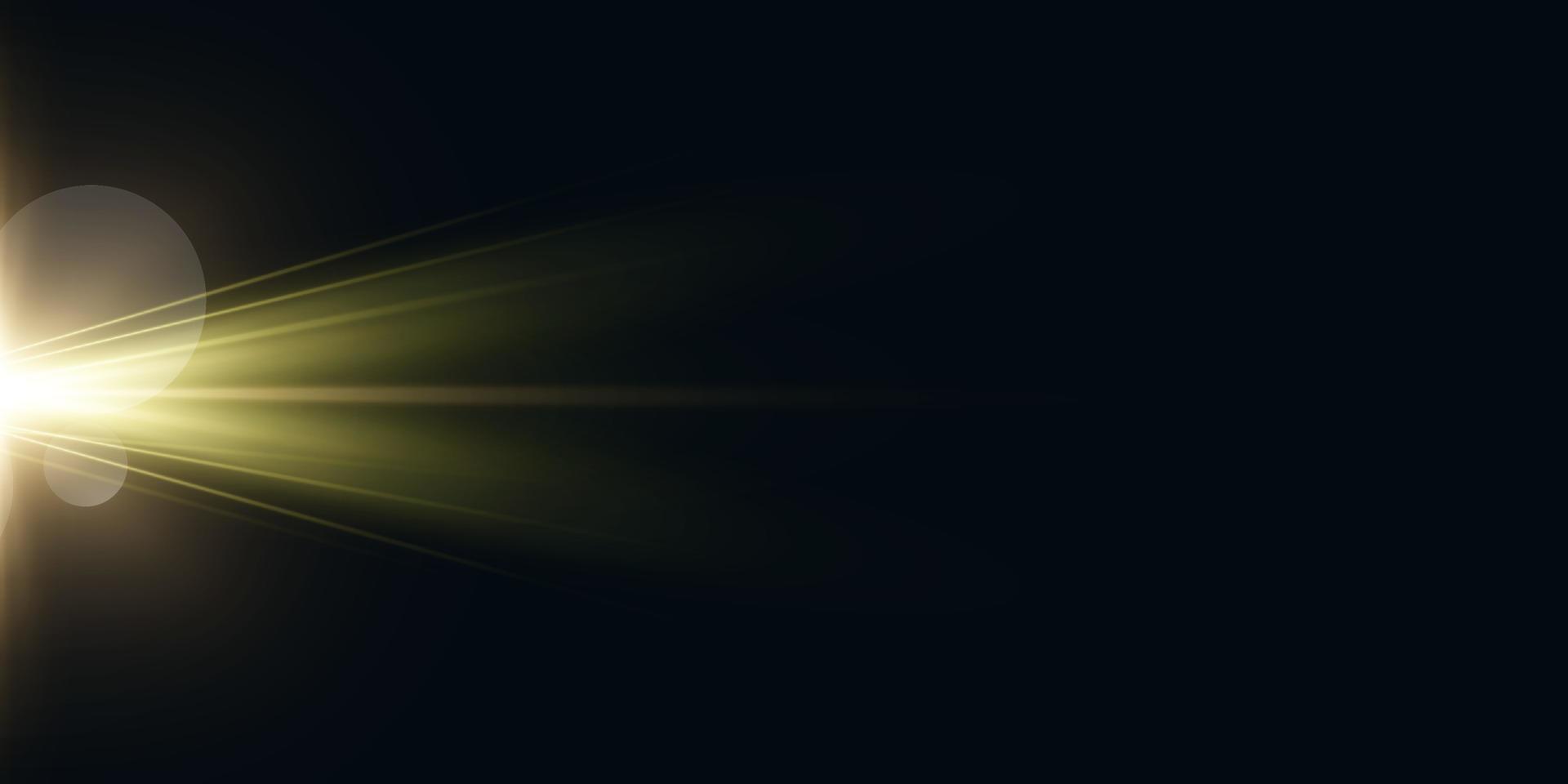 goldener transparenter Lens-Flare-Effekt. goldener sonnenlichteffekt auf dunklem hintergrund vektor