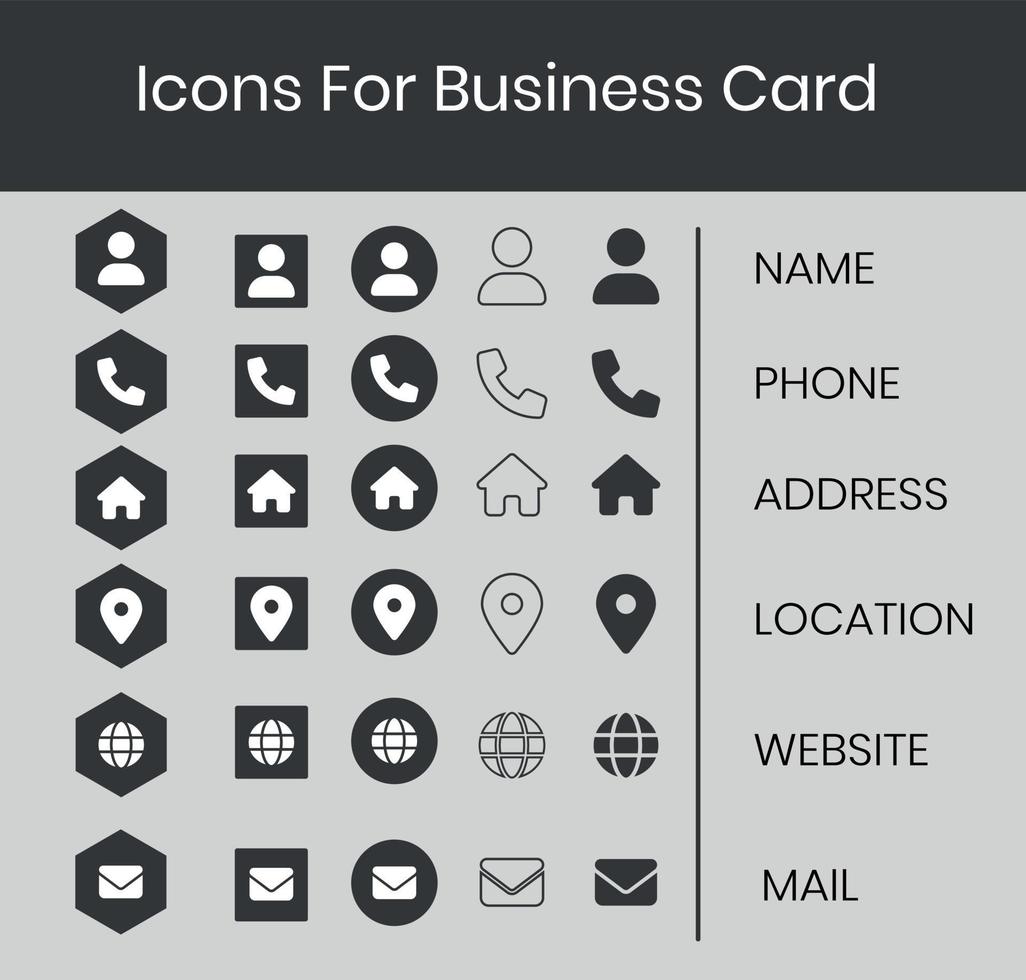 Kontakt info ikon för företag kort vektor