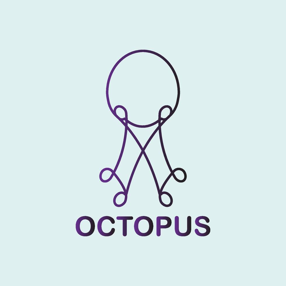 oktopus logo strichzeichnungen illustrationsdesign vektor