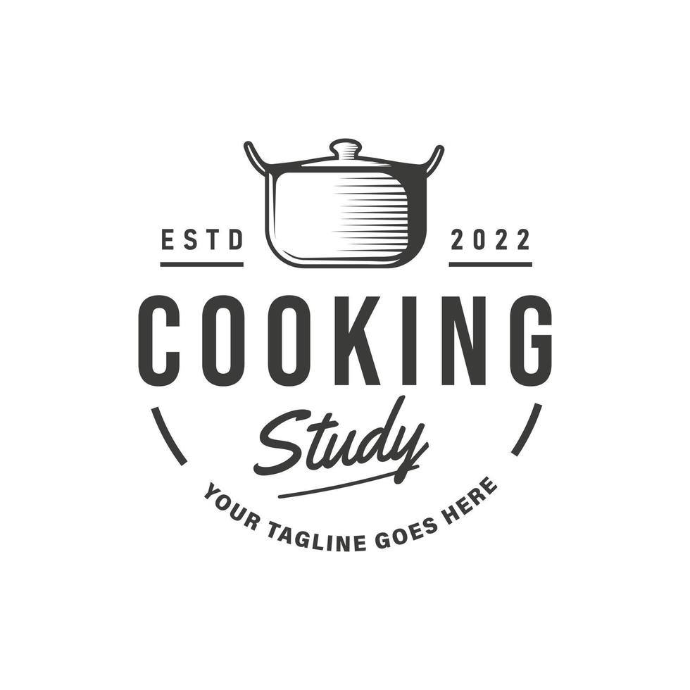 Retro-Stil kulinarische Vintage Kochen Illustration Logo-Abzeichen-Emblem-Design-Elemente-Vorlage vektor