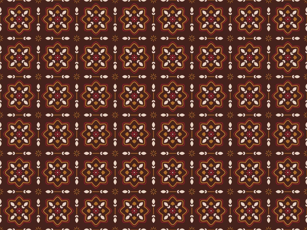 Batikmuster traditionelles Indonesien Motiv Java Kultur Kulisse Hintergrund Tapete Geometrie Farbe nahtlose Vorlage Papier Mode kreative Vintage Design Textur Stoff künstlerisch asiatische Form ethnisch vektor