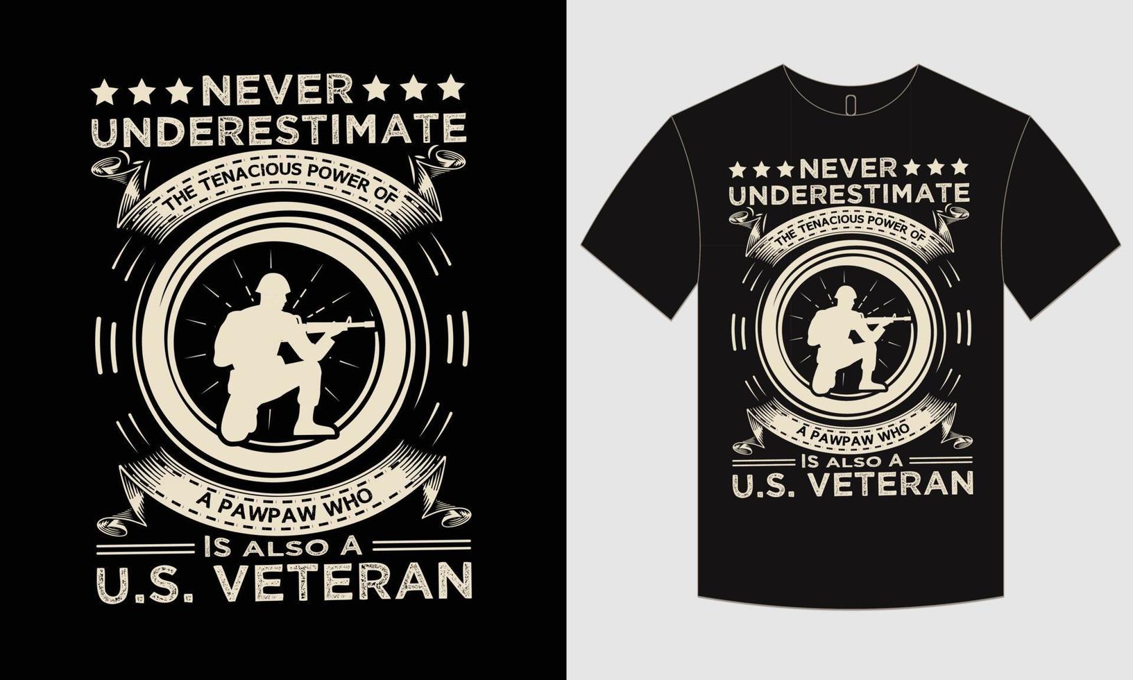 Veteranen-T-Shirt-Design und Veteranen-Typografie vektor