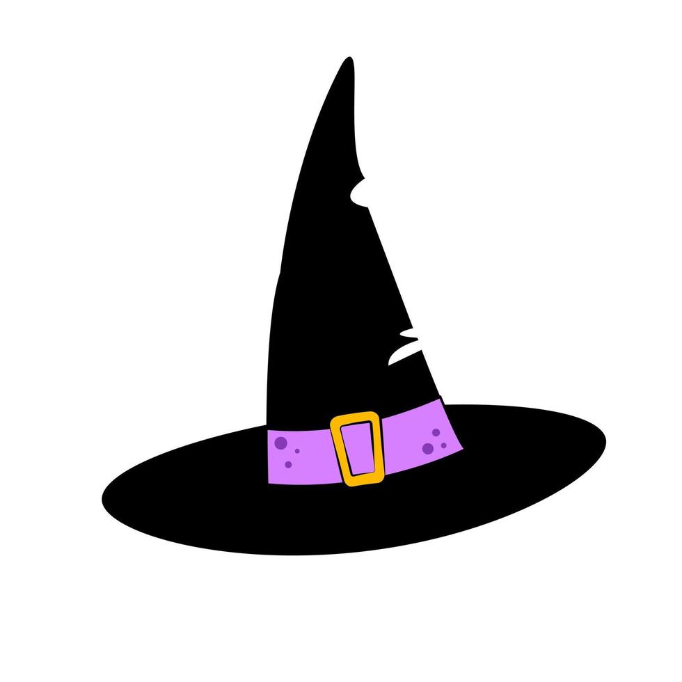 Hexenhut isoliertes Element für Halloween im groovigen Stil vektor