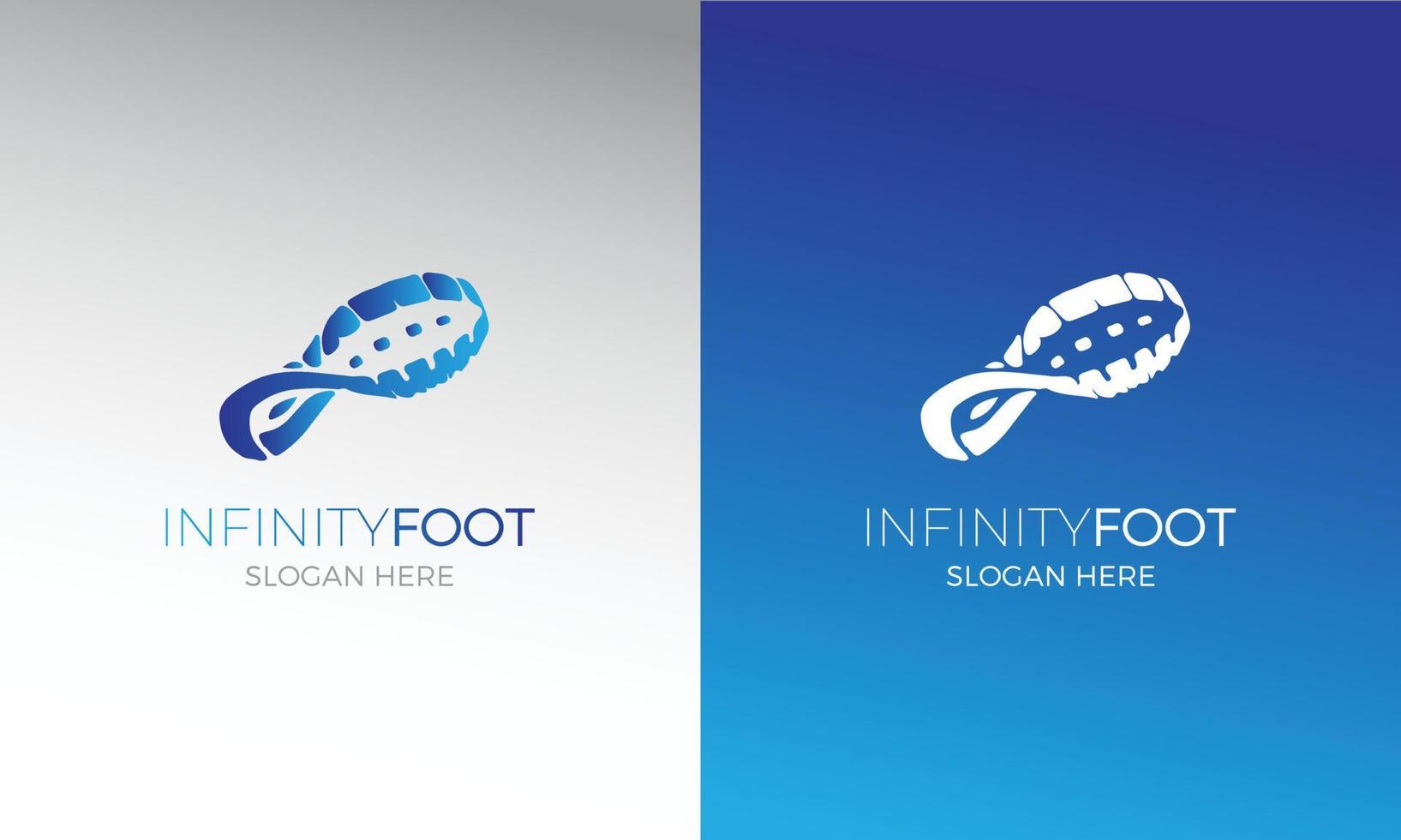 Infinity-Fuß-Logo-Design vektor