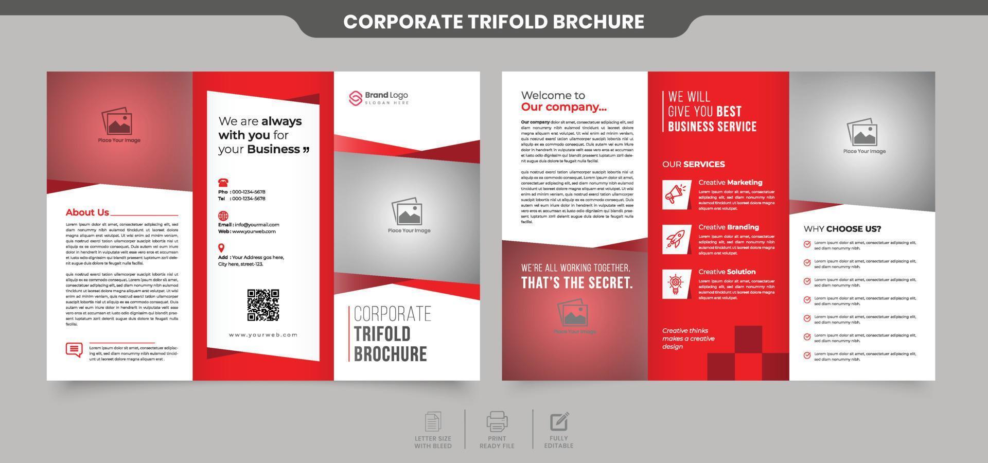 moderne und kreative Business-Trifold-Broschürenvorlage vektor