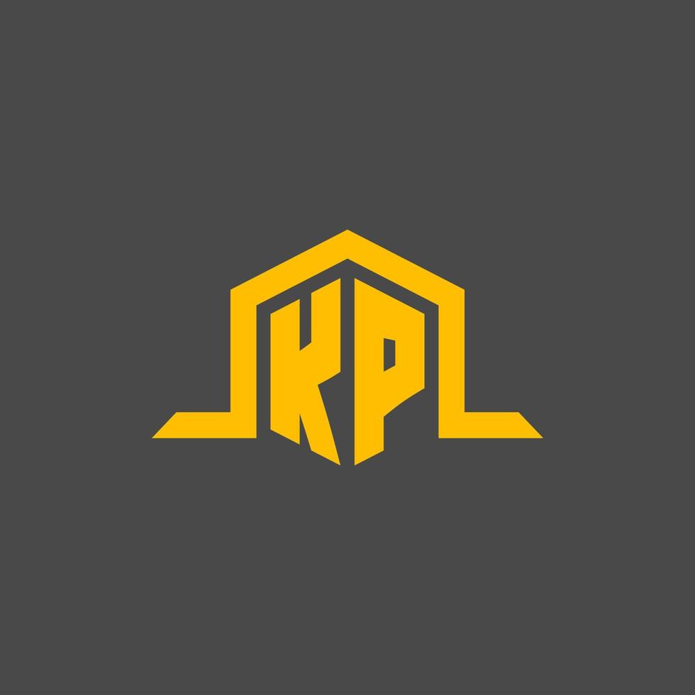kp monogram första logotyp med sexhörning stil design vektor