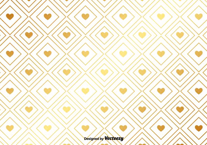 Vektor-Gold-Muster mit goldenen Herzen vektor