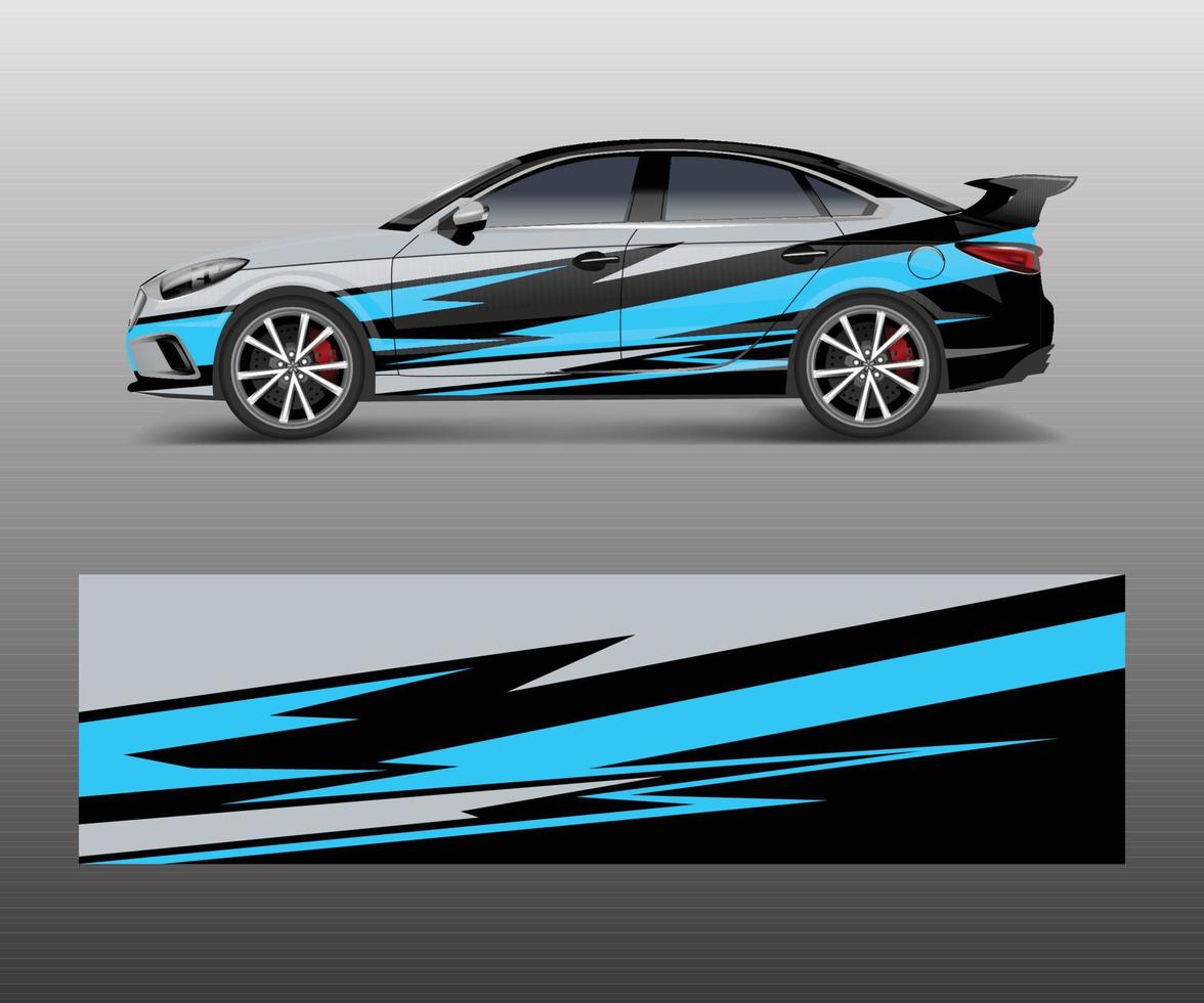 Auto-Wrap-Aufkleber-Design-Vektor. grafische abstrakte renndesigns für fahrzeug, rennen, abenteuerschablonendesignvektor vektor