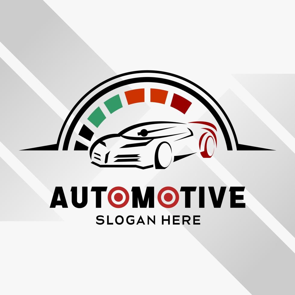 Auto-Logo-Design im kreativen abstrakten Stil mit Drehzahl. schneller und schneller Logo-Vorlagenvektor. Automobil-Logo Premium-Illustrationsvektor vektor