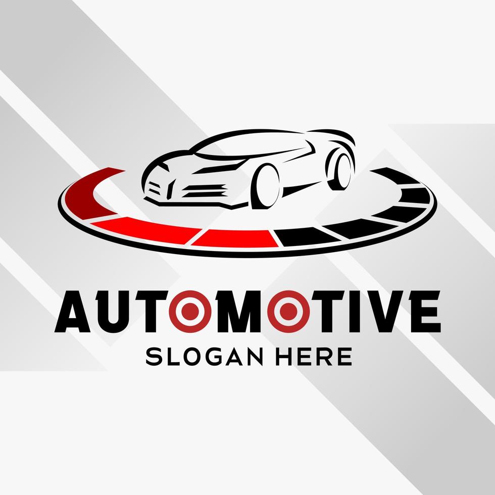 Auto-Logo-Design mit kreativem abstraktem Stil und RPM-Elementen. schneller und schneller Logo-Vorlagenvektor. Automobil-Logo Premium-Illustrationsvektor vektor