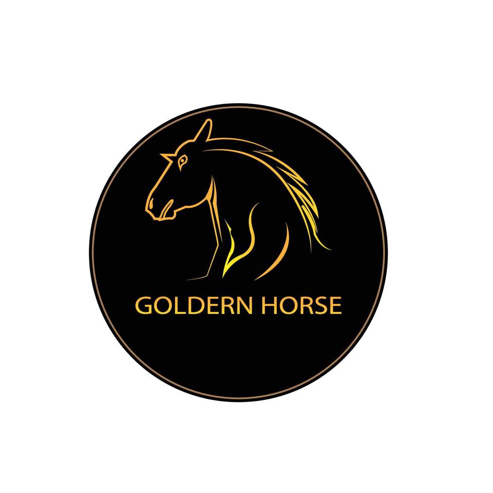 vektorillustration eines klassischen pferdes in schwarzbraun, ideal für dsigen-logo-emblm-etikettenvorlagen vektor