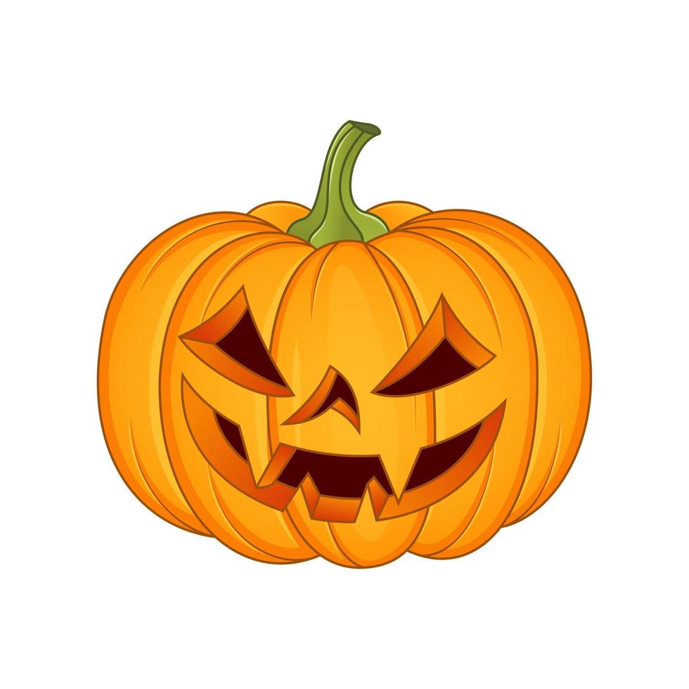 Halloween-Kürbis-Vektorillustration lokalisiert auf weißem Hintergrund - Halloween-Kürbisschnitzen vektor