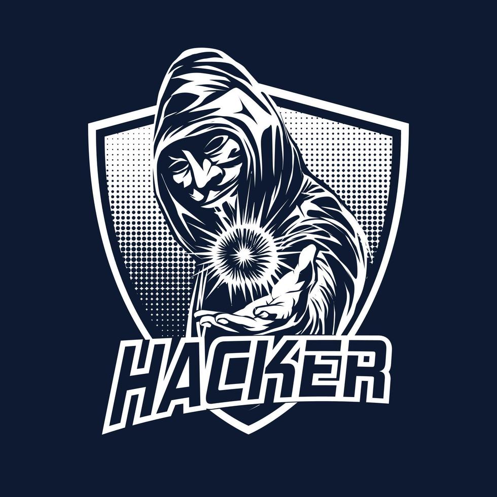 Hacker-Maskottchen für Sport- und Esport-Logo vektor