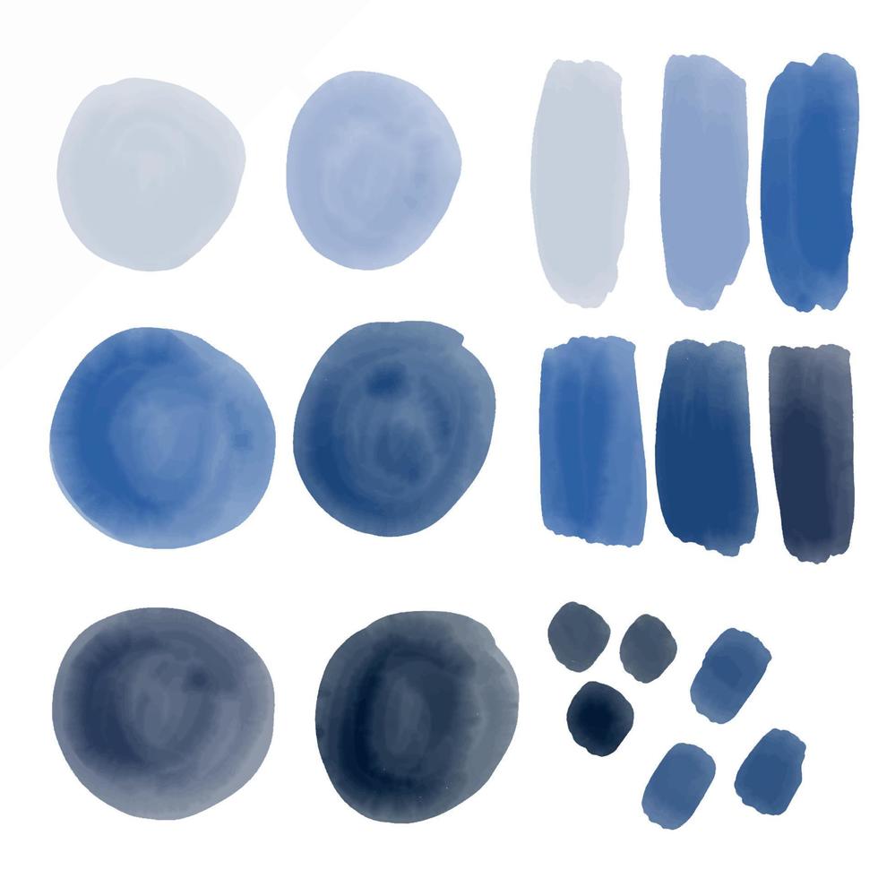 blauer Aquarellspritzer im handgezeichneten Stil auf weißem Hintergrund. Vektor-Illustration vektor