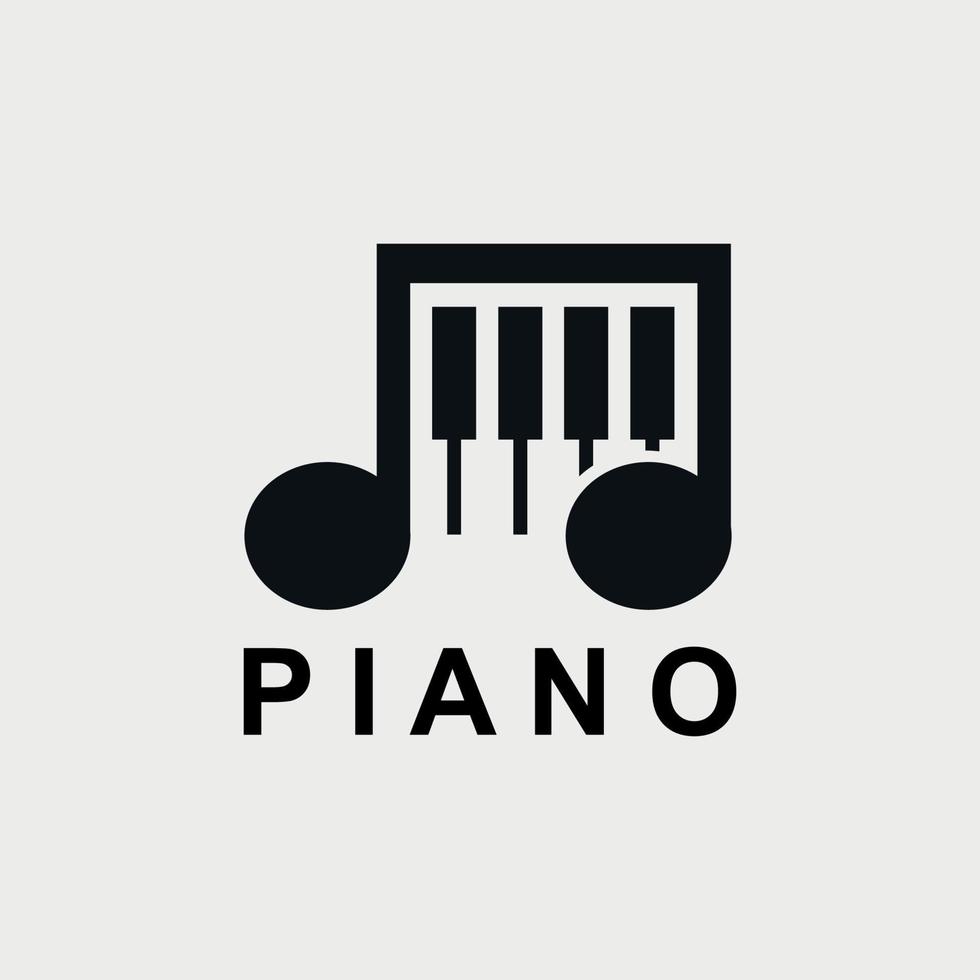 Piano- und Ton-Logo-Design vektor