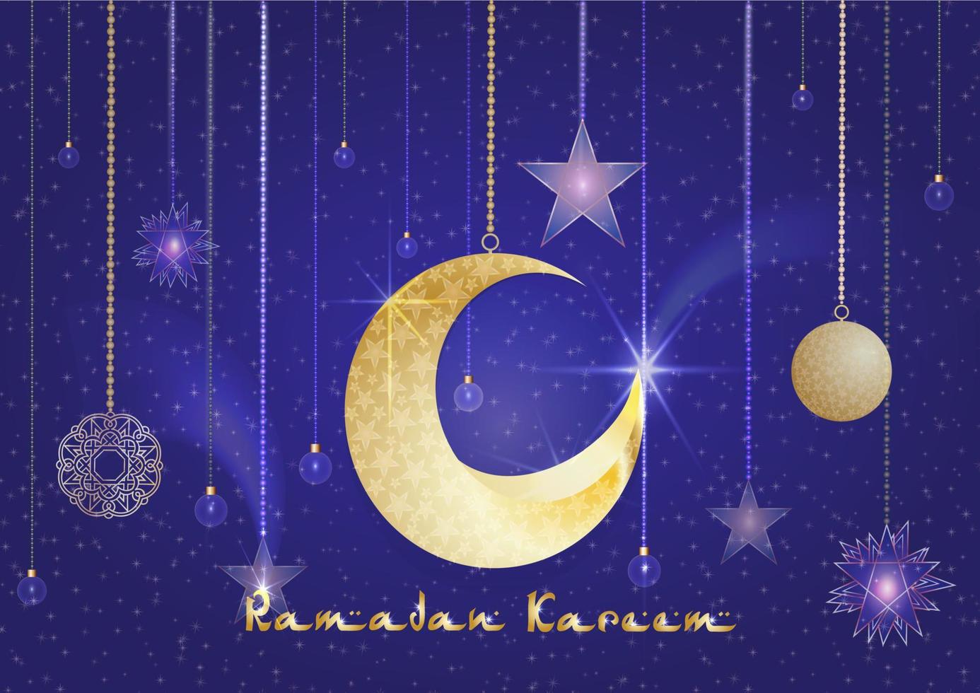 hälsning kort design med text ramadan kareem för muslim festival vektor