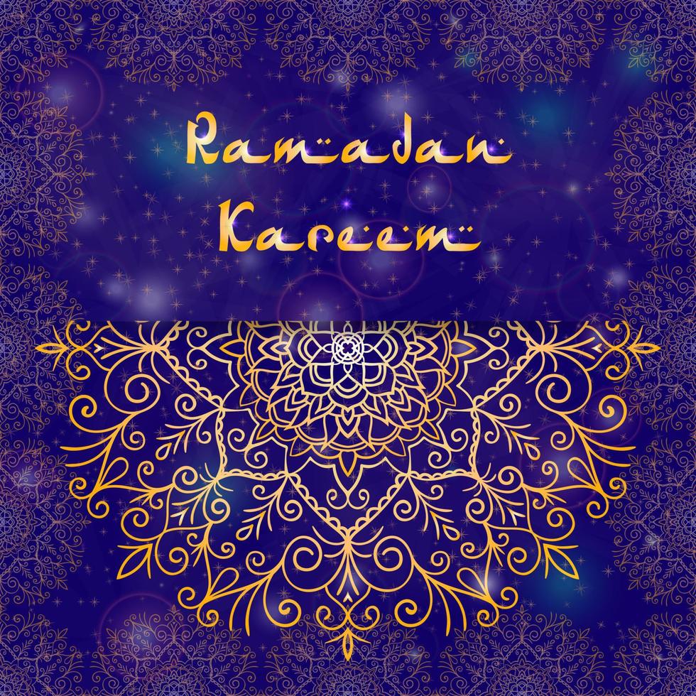 grußkartendesign mit text ramadan kareem für muslimisches fest vektor