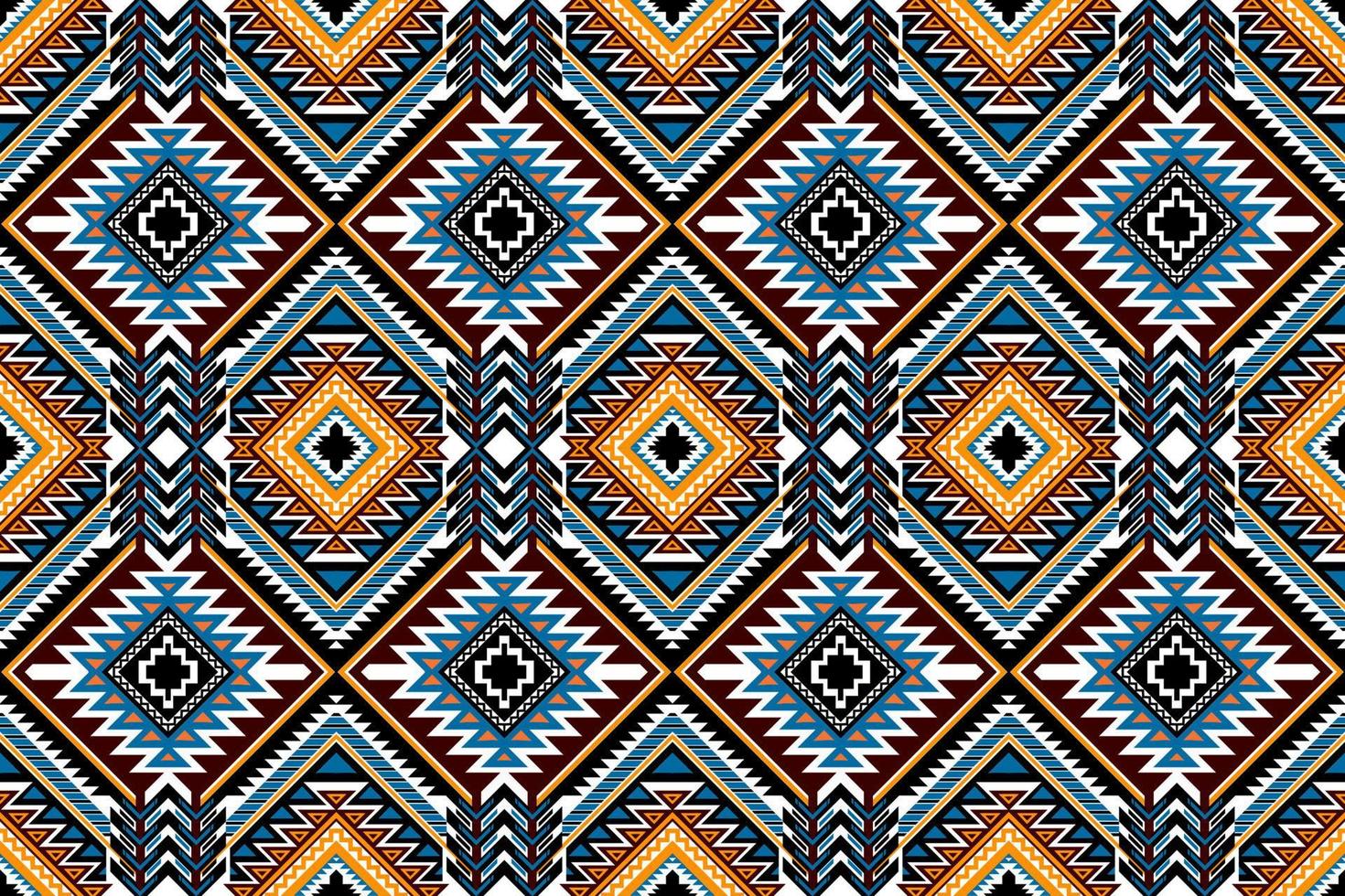 traditionelles ethnisches geometrisches Muster Hintergrunddesign für Hintergründe Teppich Tapete Kleidung Wrap Stoff nahtlose Stickerei Stil Vektor-Illustration vektor