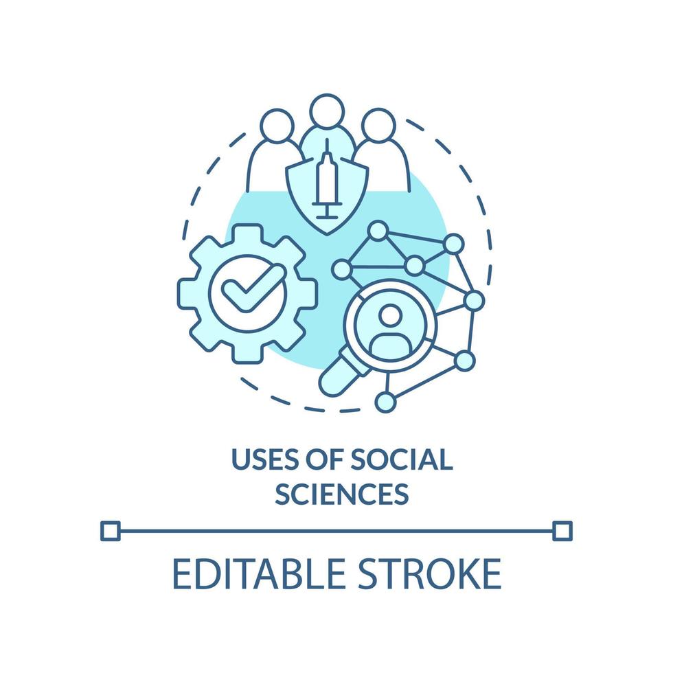 Nutzung der Sozialwissenschaften türkisfarbenes Konzeptsymbol. pandemiebereitschaft abstrakte idee dünne linie illustration. isolierte Umrisszeichnung. editierbarer Strich. vektor