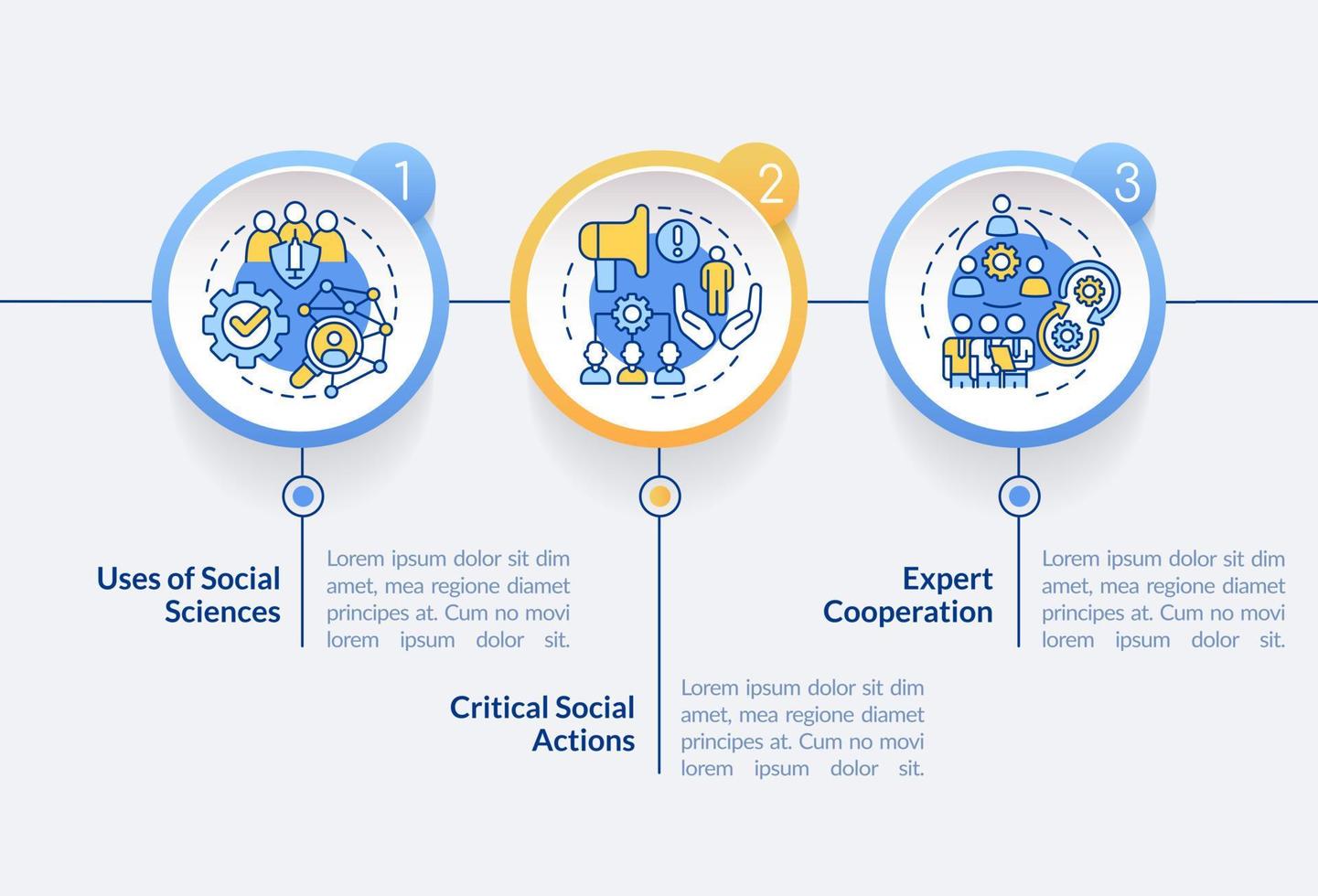 pandemi beredskap cirkel infographic mall. sjukdom övervakning. data visualisering med 3 steg. redigerbar tidslinje info Diagram. arbetsflöde layout med linje ikoner. vektor