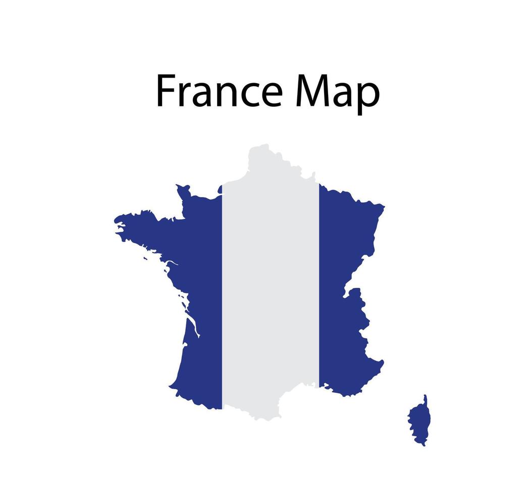 frankreich kartenvektorillustration im hintergrund der nationalflagge vektor