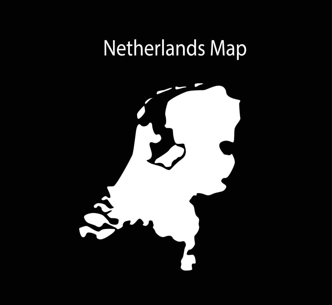 nederländerna Karta vektor illustration i svart bakgrund