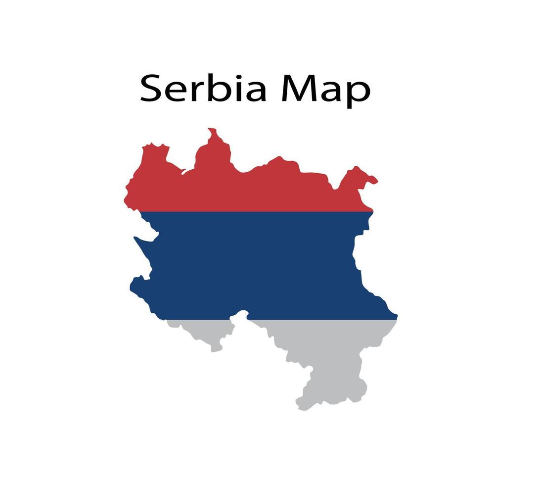 serbia Karta vektor illustration i nationell flagga bakgrund