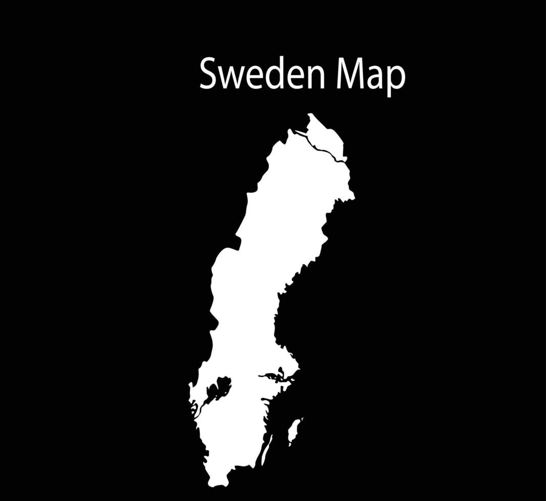 Sverige Karta vektor illustration i svart bakgrund