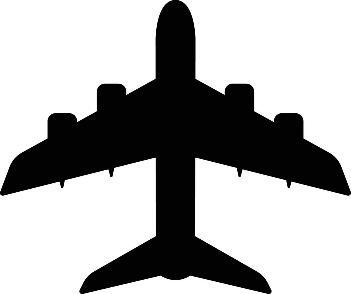 Flugzeug Flugzeug Silhouette Symbol Vektor Illustration