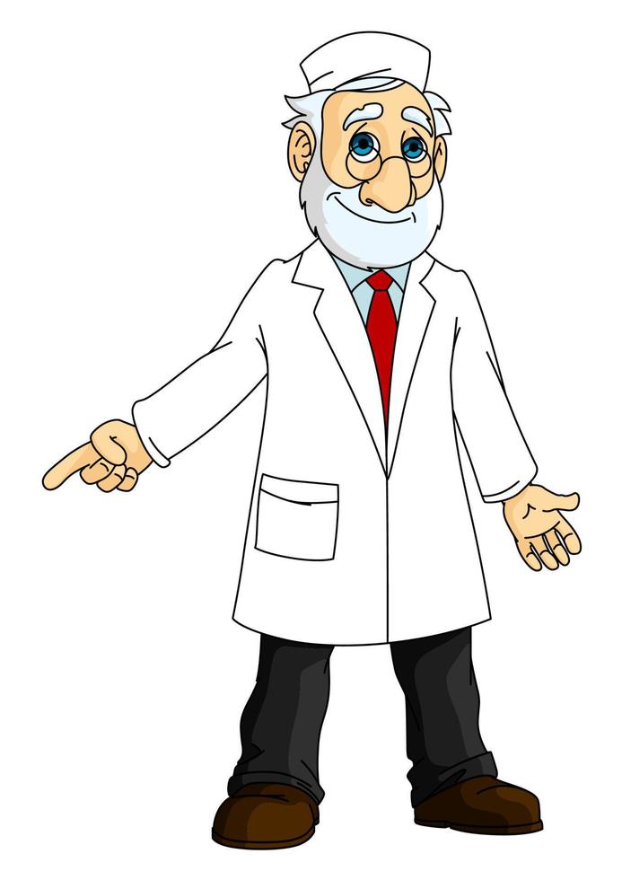 Cartoon-Arzt im weißen Kittel vektor