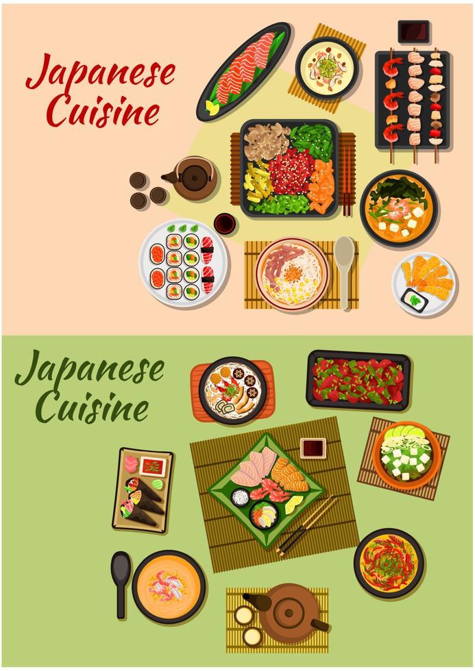 Symbol für Meeresfrüchte-Abendessen der japanischen Küche vektor