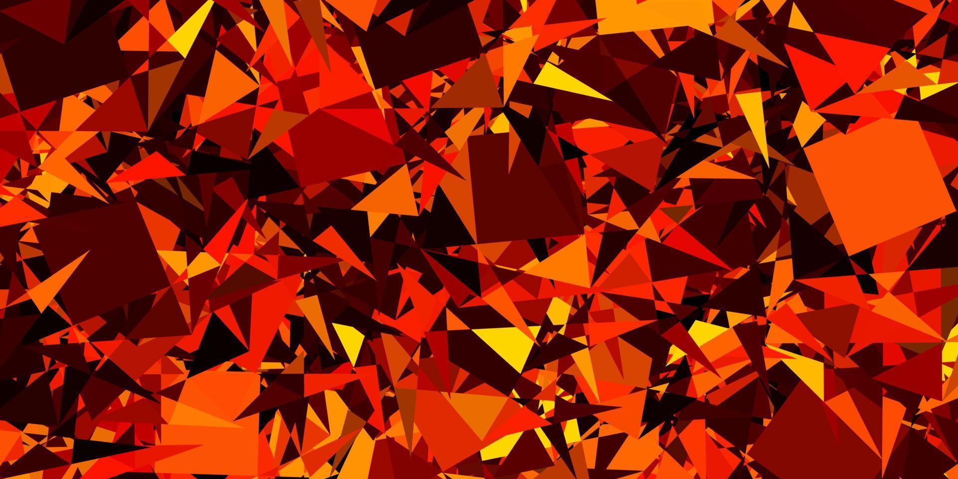 mörk orange vektor layout med triangelformer.