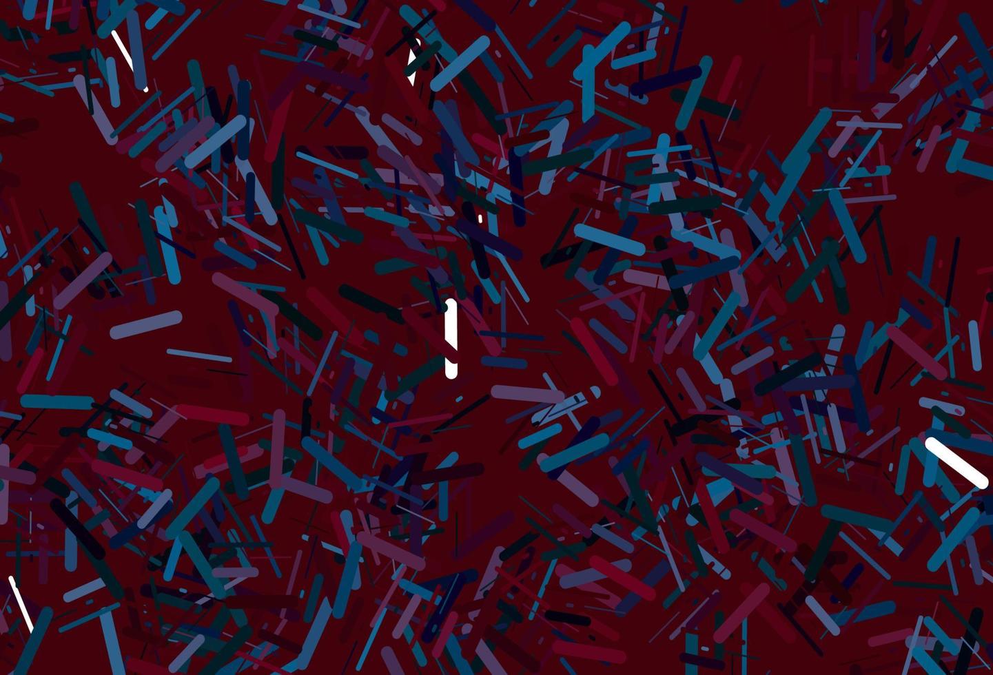 dunkelblaue, rote Vektortextur mit bunten Linien. vektor