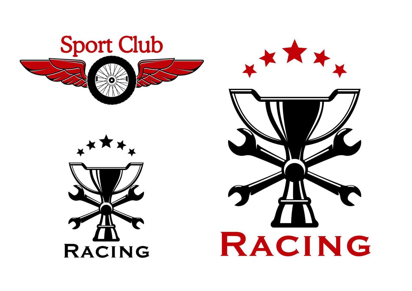tävlings och motorsport symboler eller ikoner vektor