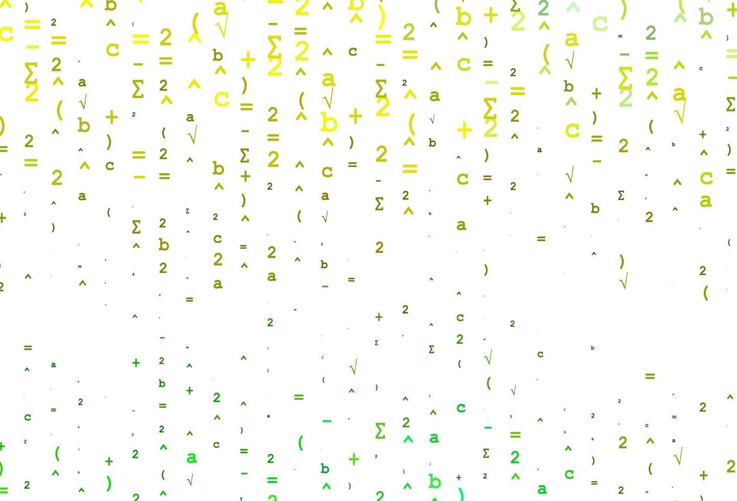 ljus grön, gul vektor omslag med matematik element.