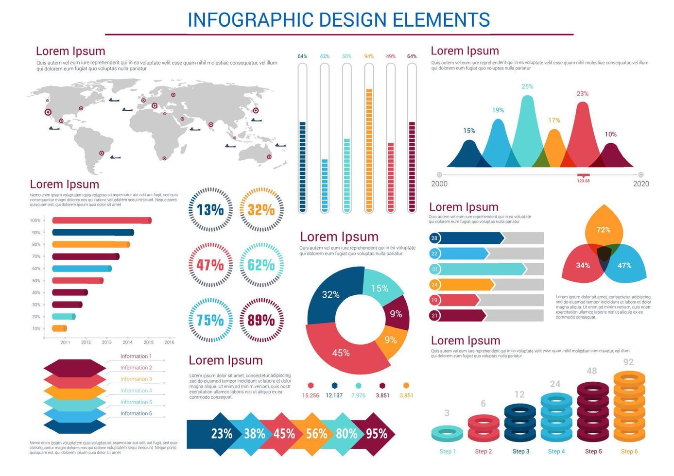 Infografiken entwerfen Diagramme und Elemente vektor