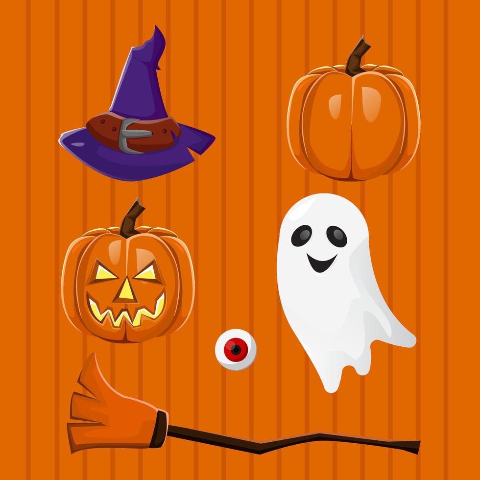 flaches design der halloween-elementsammlung vektor