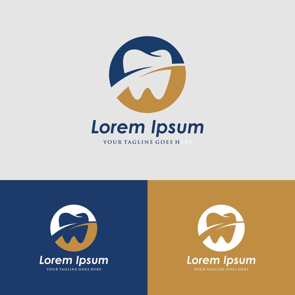 modernes zahnlogodesign. abstrakte lila und orange kombination mit scharfer form. Logo-Illustration für die medizinische Versorgung. vektor