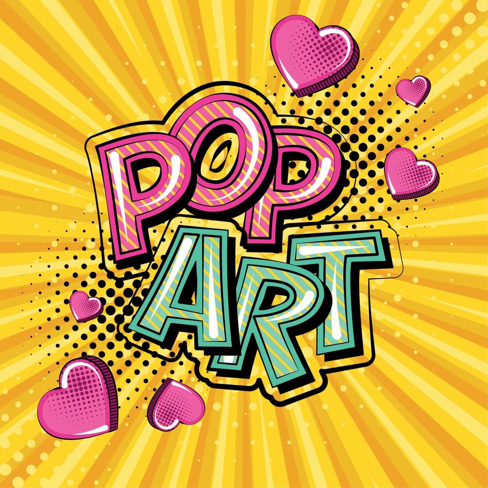 pop- konst uttryck med halvton effekt och hjärta former komisk sida vektor illustration