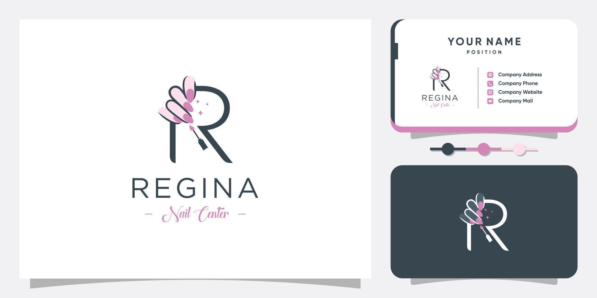 Beauty-Nagel-Logo-Design-Vektor mit kreativem Premium-Vektor im einzigartigen Stil vektor