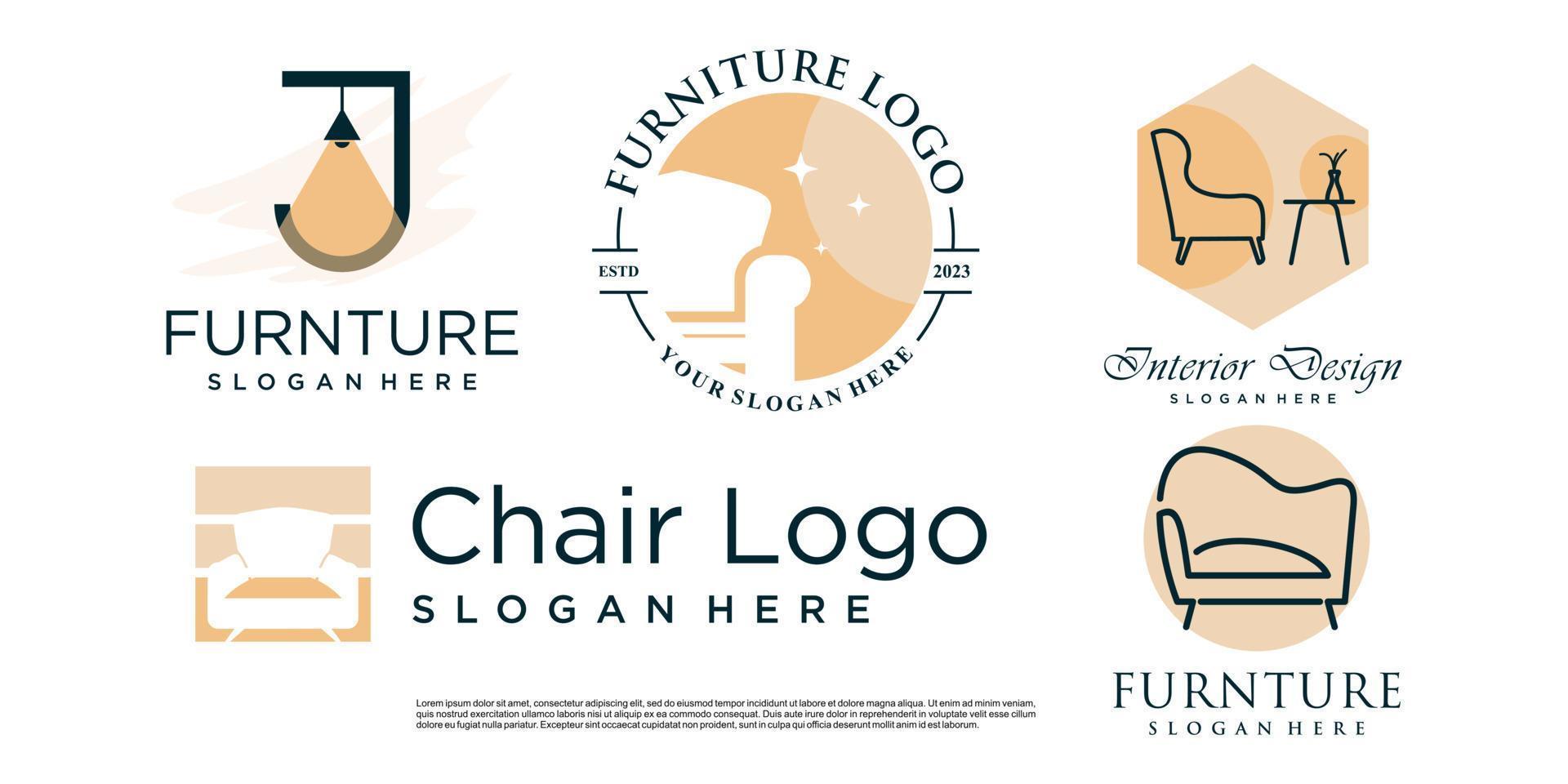 möbel logotyp design vektor med kreativ begrepp