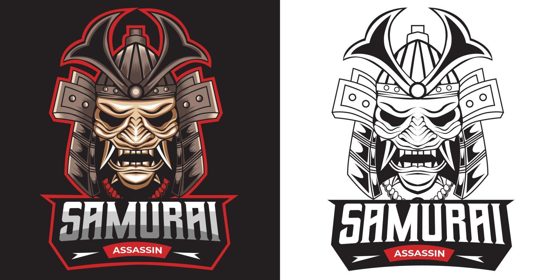 Samurai-Attentäter-Esport-Logo-Maskottchen-Design vektor